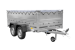 GARDEN TRAILER 264/2 KIPP remorque à deux essieux avec roue jockey, châssis H-0, ridelles BIS et bâche plate grise – Image 3