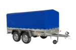 REMORQUE DE JARDIN UNITRAILER 264/2 KIPP AVEC ROUE DE SUPPORT, CHÂSSIS H-800 ET BACHE BLEUE