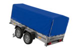 REMORQUE DE JARDIN UNITRAILER 264/2 KIPP AVEC ROUE DE SUPPORT, CHÂSSIS H-800 ET BACHE BLEUE – Image 3