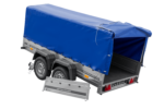 REMORQUE DE JARDIN UNITRAILER 264/2 KIPP AVEC ROUE DE SUPPORT, CHÂSSIS H-800 ET BACHE BLEUE – Image 6