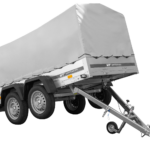 REMORQUE DOUBLE ESSIEUX UNITRAILER 264/2 KIPP AVEC ROUE JOCKEY, ARCEAU ET bâche GRISE
