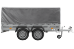 REMORQUE DOUBLE ESSIEUX UNITRAILER 264/2 KIPP AVEC ROUE JOCKEY, ARCEAU ET bâche GRISE – Image 3