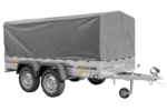 REMORQUE DOUBLE ESSIEUX UNITRAILER 264/2 KIPP AVEC ROUE JOCKEY, ARCEAU ET bâche GRISE – Image 5