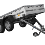 REMORQUE UNITRAILER 264/2 KIPP AVEC ROUE JOCKEY, TIGE DE SUPPORT DE BÂCHE ET BÂCHE PLATE GRISE