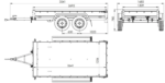 Remorque à deux essieux 264x125 UNITRAILER GARDEN 264/2 KIPP avec châssis H-1100 et bâche bleue – Image 2