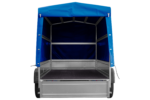 Remorque à deux essieux 264x125 UNITRAILER GARDEN 264/2 KIPP avec châssis H-1100 et bâche bleue – Image 3