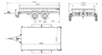 Remorque à deux essieux 264x150 UNITRAILER GARDEN 265/2 KIPP avec châssis H-1100 et bâche grise – Image 2