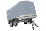 Remorque à deux essieux 264x150 UNITRAILER GARDEN 265/2 KIPP avec châssis H-1100 et bâche grise