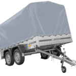 Remorque à deux essieux 264x150 UNITRAILER GARDEN 265/2 KIPP avec châssis H-1100 et bâche grise