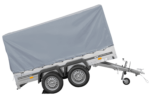 Remorque à deux essieux 264x150 UNITRAILER GARDEN 265/2 KIPP avec châssis H-1100 et bâche grise – Image 3