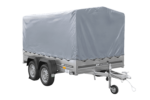 Remorque à deux essieux 264x150 UNITRAILER GARDEN 265/2 KIPP avec châssis H-1100 et bâche grise – Image 5