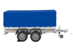 Remorque à deux essieux 264x150 UNITRAILER GARDEN 265/2 KIPP avec châssis H-800 et bâche bleue – Image 6