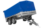 Remorque à deux essieux 264x150 UNITRAILER GARDEN 265/2 KIPP avec châssis H-800 et bâche bleue