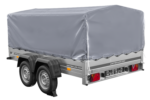 Remorque à deux essieux 264x150 UNITRAILER GARDEN 265/2 KIPP avec châssis H-800 et bâche grise – Image 4