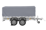 Remorque à deux essieux 264x150 UNITRAILER GARDEN 265/2 KIPP avec châssis H-800 et bâche grise – Image 3