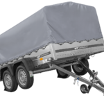 Remorque à deux essieux 264x150 UNITRAILER GARDEN 265/2 KIPP avec châssis H-800 et bâche grise