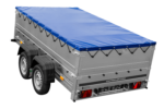 Remorque à deux essieux 264x150 UNITRAILER GARDEN 265/2 KIPP avec ridelles BIS, châssis H-0 et bâche bleue – Image 5