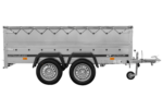 Remorque à deux essieux 264x150 UNITRAILER GARDEN 265/2 KIPP avec ridelles BIS, châssis H-0 et bâche grise – Image 3