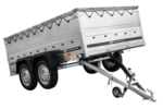Remorque à deux essieux 264x150 UNITRAILER GARDEN 265/2 KIPP avec ridelles BIS, châssis H-0 et bâche grise