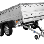 Remorque à deux essieux 264x150 UNITRAILER GARDEN 265/2 KIPP avec ridelles BIS, châssis H-0 et bâche grise