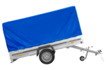 Remorque à essieu 264x150 UNITRAILER GARDEN 265 KIPP avec arceau H-1100 et bâche bleue – Image 3