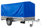 Remorque à essieu 264x150 UNITRAILER GARDEN 265 KIPP avec arceau H-1100 et bâche bleue – Image 6