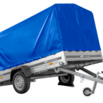 Remorque à essieu 264x150 UNITRAILER GARDEN 265 KIPP avec arceau H-1100 et bâche bleue