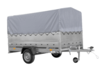 Remorque à essieu simple 264x150 UNITRAILER GARDEN 265 KIPP avec ridelles supplémentaires, arceau H-800 et bâche grise – Image 3