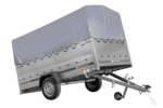 Remorque à essieu simple 264x150 UNITRAILER GARDEN 265 KIPP avec ridelles supplémentaires, arceau H-800 et bâche grise