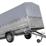 Remorque à essieu simple 264x150 UNITRAILER GARDEN 265 KIPP avec ridelles supplémentaires, arceau H-800 et bâche grise