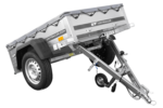 Remorque à un essieu 150x106 UNITRAILER GARDEN 150 KIPP avec châssis H-0 et bâche grise