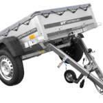 Remorque à un essieu 150x106 UNITRAILER GARDEN 150 KIPP avec châssis H-0 et bâche grise