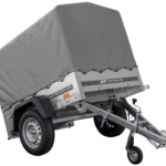 Remorque à un essieu 150x106 UNITRAILER GARDEN 150 KIPP avec châssis H-800 et bâche grise