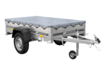 Remorque à un essieu 200x106 UNITRAILER GARDEN 200 KIPP avec châssis H-0 et bâche grise – Image 4