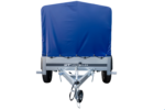 Remorque à un essieu 200x106 UNITRAILER GARDEN 200 KIPP avec châssis H-800 et bâche bleue – Image 6