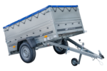 Remorque à un essieu 200x106 UNITRAILER GARDEN 200 KIPP avec côtés BIS et bâche bleue