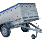Remorque à un essieu 200x106 UNITRAILER GARDEN 200 KIPP avec côtés BIS et bâche bleue