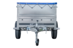 Remorque à un essieu 200x106 UNITRAILER GARDEN 200 KIPP avec côtés BIS et bâche bleue – Image 6