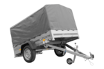 Remorque à un essieu 200x125 UNITRAILER GARDEN 201 KIPP avec châssis H-800 et bâche grise