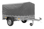 Remorque à un essieu 200x125 UNITRAILER GARDEN 201 KIPP avec châssis H-800 et bâche grise – Image 6
