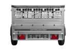 Remorque à un essieu 200x125 UNITRAILER GARDEN 201 KIPP avec côtés en filet et bâche grise – Image 6