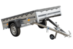 Remorque à un essieu 230x125 UNITRAILER GARDEN 230 KIPP avec châssis H-0 et bâche grise