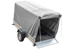 Remorque à un essieu 230x125 UNITRAILER GARDEN 230 KIPP avec châssis H-1100 et bâche grise – Image 6