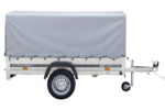 Remorque à un essieu 230x125 UNITRAILER GARDEN 230 KIPP avec châssis H-800 et bâche grise – Image 3