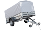Remorque à un essieu 230x125 UNITRAILER GARDEN 230 KIPP avec châssis H-800 et bâche grise