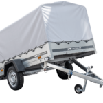 Remorque à un essieu 230x125 UNITRAILER GARDEN 230 KIPP avec châssis H-800 et bâche grise
