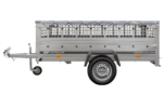 Remorque à un essieu 230x125 UNITRAILER GARDEN 230 KIPP avec côtés en filet, châssis H-0 et bâche grise – Image 3