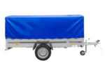 Remorque à un essieu 264x150 UNITRAILER GARDEN 265 KIPP avec arceau H-800 et bâche bleue – Image 4