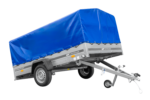 Remorque à un essieu 264x150 UNITRAILER GARDEN 265 KIPP avec arceau H-800 et bâche bleue