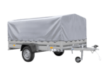 Remorque à un essieu 264x150 UNITRAILER GARDEN 265 KIPP avec arceau H-800 et bâche grise – Image 3